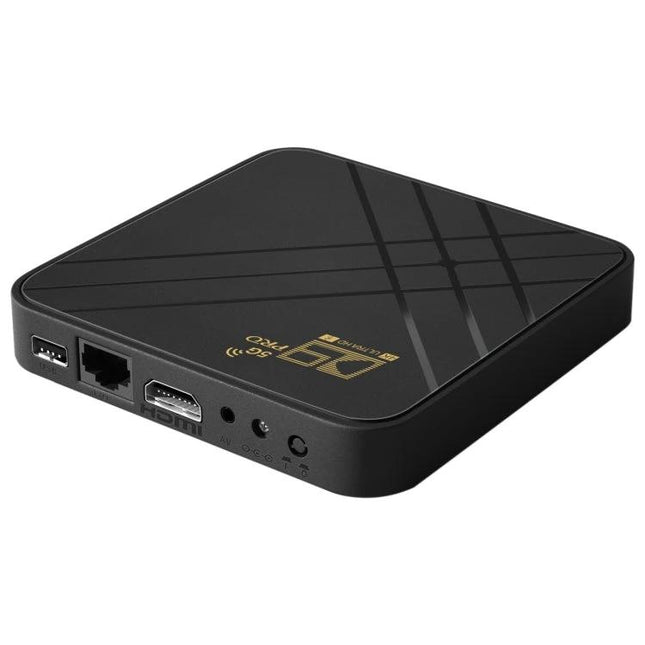 D9 Pro Android TV Box with 4K HD for Home Streaming black streaming media player with HDMI and Ethernet ports