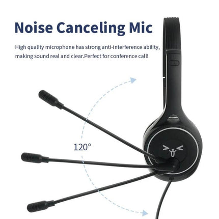 Soyto Wired Gaming Headset With Comfortable Noise Reduction showing adjustable noise-canceling mic and soft PU ear cushion