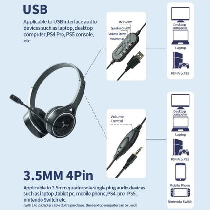 Soyto Wired Gaming Headset With Comfortable Noise Reduction wired USB and 3.5mm headset with microphone for gaming
