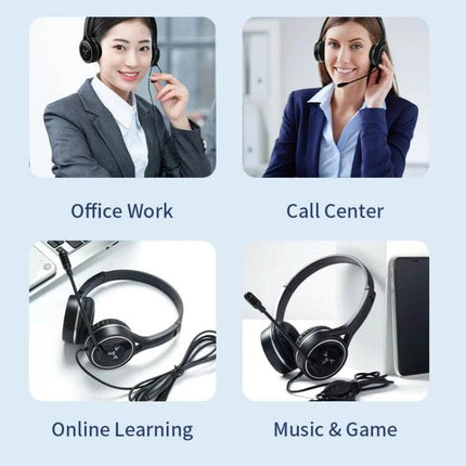 Soyto Wired Gaming Headset With Comfortable Noise Reduction headset for office work, call center, online learning, music & gaming