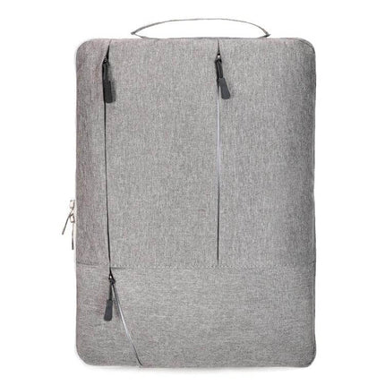 Casual Portable Laptop Handbag for 13-17 Inch Laptops in grey with fleece-lined interior, front zip pockets and top handle for commuting