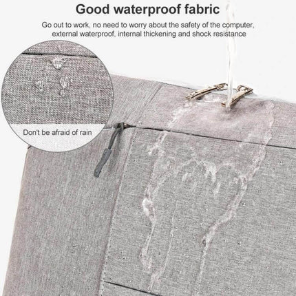 Casual Portable Laptop Handbag for 13-17 Inch Laptops showing waterproof fabric and water beading to protect device