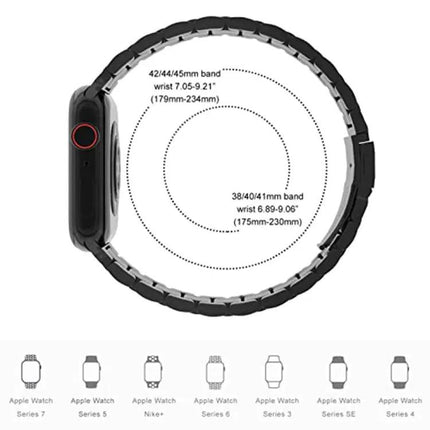 5-Bead Stainless Steel Apple Watch Band Compatible 38-45mm