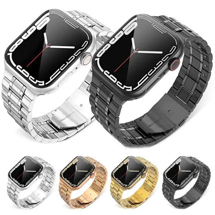 5-Bead Stainless Steel Apple Watch Band Compatible 38-45mm