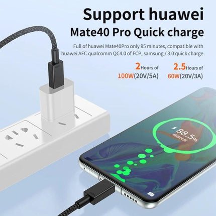 USB-C Cable for Everyday Device Charging at Home and Travel braided 100W PD charging phone and laptop plug in image