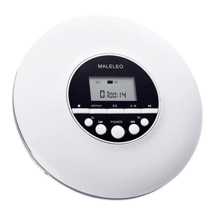 Kecag Wall-Mounted CD Player for Learning with Eye Protection white round CD player with display and control buttons for study