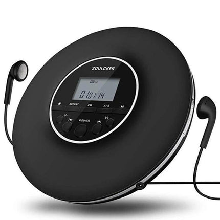 Kecag Wall-Mounted CD Player for Learning with Eye Protection - black educational CD player with display and earbuds