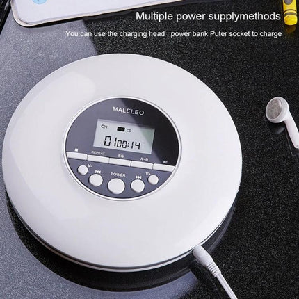 Kecag Wall-Mounted CD Player for Learning with Eye Protection white wall-mounted CD player with display and earbud connected