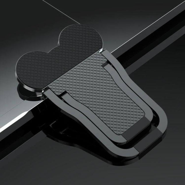 Ergonomic Foldable Laptop Stand for Comfortable Viewing - compact black foldable stand with non-slip textured surface