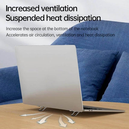 Ergonomic Foldable Laptop Stand for Comfortable Viewing elevates laptop to improve ventilation and reduce neck strain on desk or sofa
