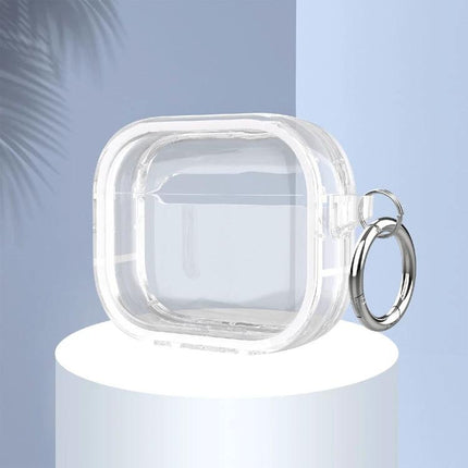 AirPods Case for Everyday Protection and Travel Use - clear PC+TPU protective case with keyring for commuting and travel