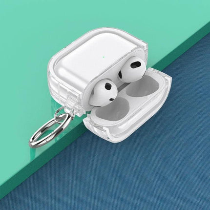 AirPods Case for Everyday Protection and Travel Use - clear PC+TPU protective case with keyring for commuting and travel