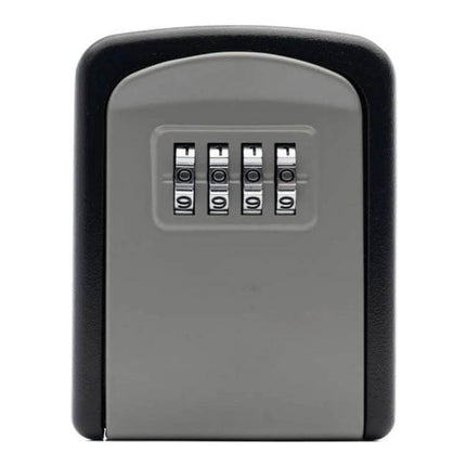 Aluminum Alloy Key Storage Box with 4-Digit Password Lock secure wall-mount key safe, durable gray aluminum alloy exterior, four-digit combination