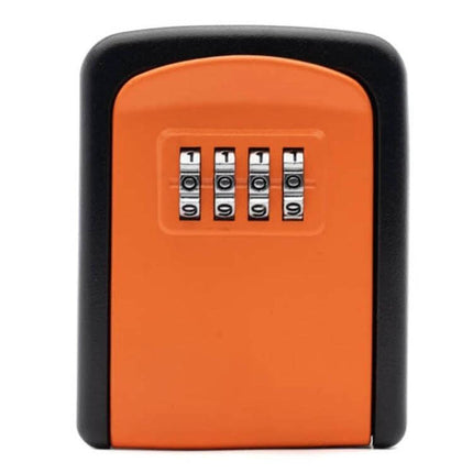 Aluminum Alloy Key Storage Box with 4-Digit Password Lock orange compact wall-mount key safe with 4-digit combination dials