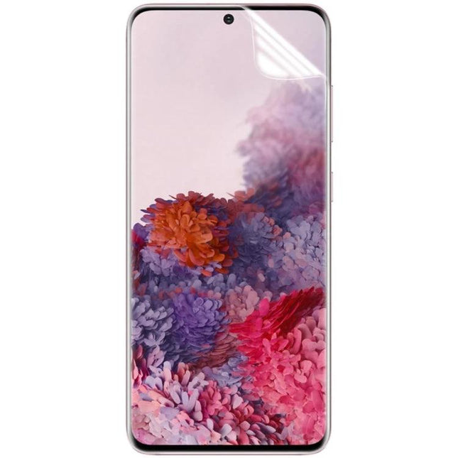 IMAK Curved Full-Screen Hydrogel Film Screen Protector for Phones shown on curved smartphone displaying full-coverage, ultra-thin clear protection