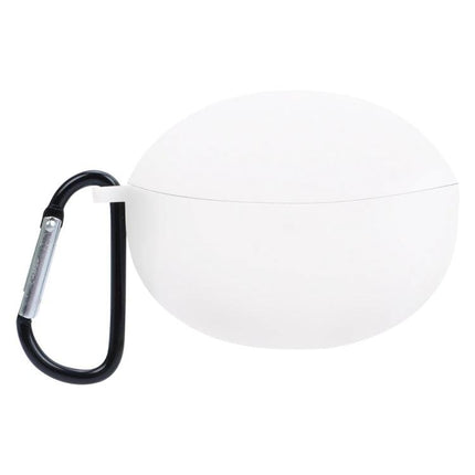 Protective Silicone Cover for OPPO Earphones in Daily Life - white silicone case with carabiner, protects against scratches dust and minor impacts