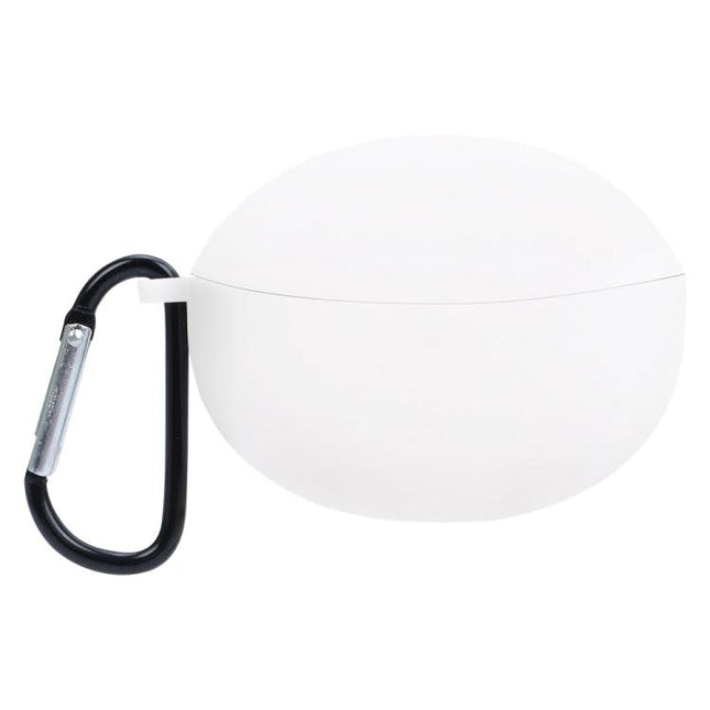 Protective Silicone Cover for OPPO Earphones in Daily Life - white silicone case with carabiner, protects against scratches dust and minor impacts