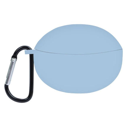Protective Silicone Cover for OPPO Earphones in Daily Life - light blue case with carabiner, protects from scratches dust and minor impacts