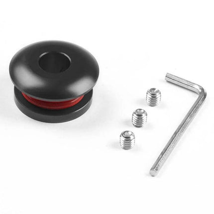 Car Gear Shift Knob Stopper Dust Cover Fixer Keeps Boot Secure - black aluminum stopper with red seal, set screws and hex key