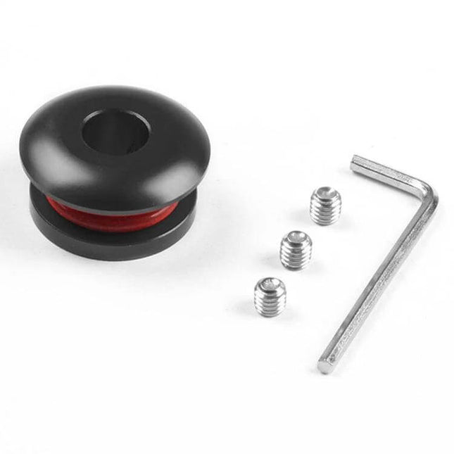 Car Gear Shift Knob Stopper Dust Cover Fixer Keeps Boot Secure - black aluminum stopper with red seal, set screws and hex key