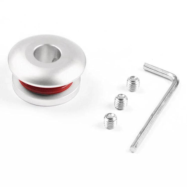 Car Gear Shift Knob Stopper Dust Cover Fixer Keeps Boot Secure - aluminum stopper with red gasket, set screws and hex key for installation