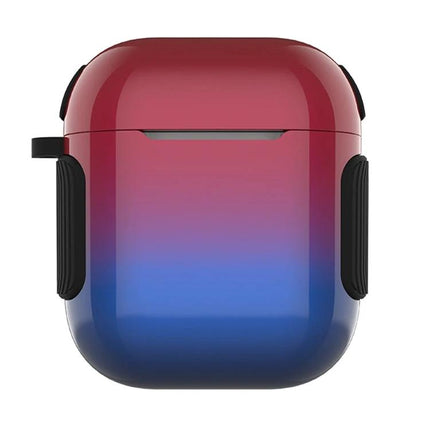Protective Case for Everyday AirPods Use and Travel red-to-blue gradient protective shell with reinforced black corner grips