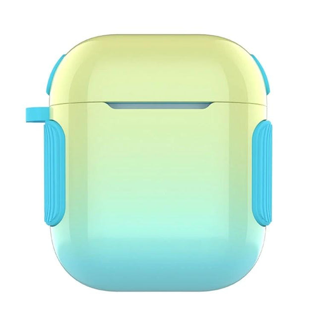 Protective Case for Everyday AirPods Use and Travel in gradient mint and blue with reinforced corner grips for shock protection