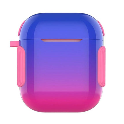 Protective Case for Everyday AirPods Use and Travel — gradient blue-pink case with reinforced pink corners for drop and scratch protection