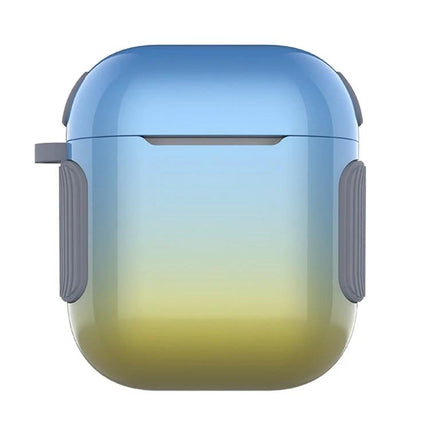 Protective Case for Everyday AirPods Use and Travel - gradient blue-green compact case with reinforced corner bumpers for commute and travel protection