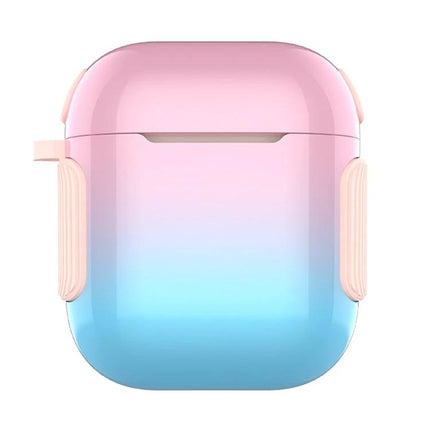 Protective Case for Everyday AirPods Use and Travel in pink-to-blue gradient with reinforced corner grips