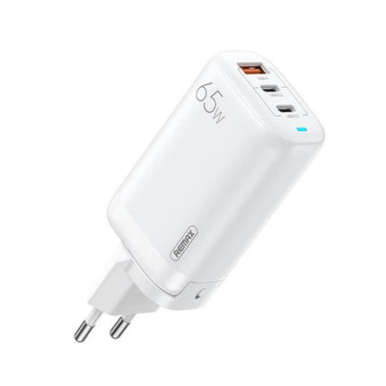 REMAX Charger for Daily Device Powering at Home and Travel - white 65W 3-port wall charger for phone, tablet, laptop
