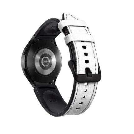 Silicone Leather Black Buckle Watch Band For Galaxy Watch
