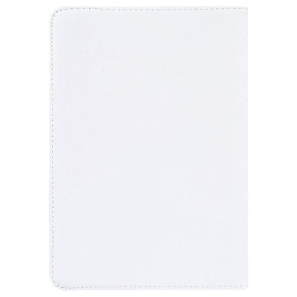 Leather Flip Case for 10-Inch Tablets with 360-Degree Rotation - white leather protective folio with stitched edges