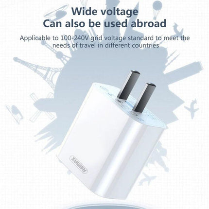 Charge Your Devices with This REMAX Set for Daily Use - dual USB travel charger, wide voltage 100-240V for home and office