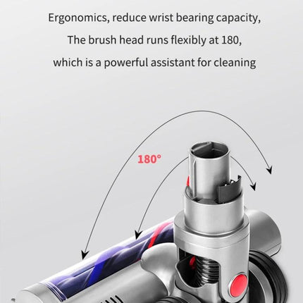 Dyson Soft Velvet Electric Floor Brush for Vacuum Cleaning showing 180° flexible brush head and anti-winding design for hard floors