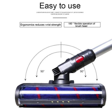 Electric Floor Brush for Dyson V6 and DC62 Vacuums - swivel motorized head with plush roller for hardwood, tile and pet hair, 180° flexible operation