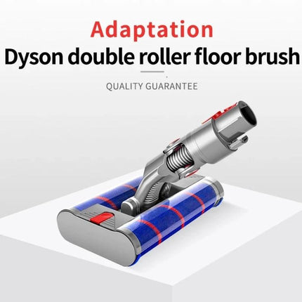 Double Roller Electric Floor Brush for Dyson Vacuums replacement double roller electric floor brush head shown attached to vacuum wand