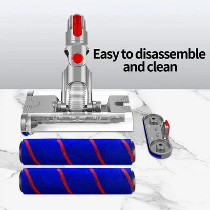 Double Roller Electric Floor Brush for Dyson Vacuums — easy to disassemble and clean replacement head with two blue rollers for hard-to-reach dirt