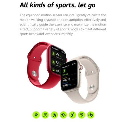 Silicone Smart Watch for Everyday Wear and Alerts - red and white silicone bands showing fitness tracking screens and sports icons