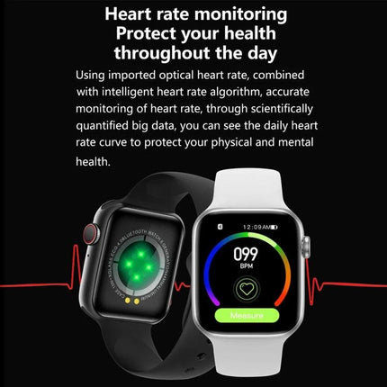 Silicone Smart Watch for Everyday Wear and Alerts showing heart rate monitoring screen and silicone bands