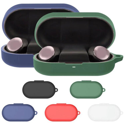 Keep Your Beoplay Earphones Safe with EQ Silicone Cover and Carabiner - green silicone case with carabiner and earbuds