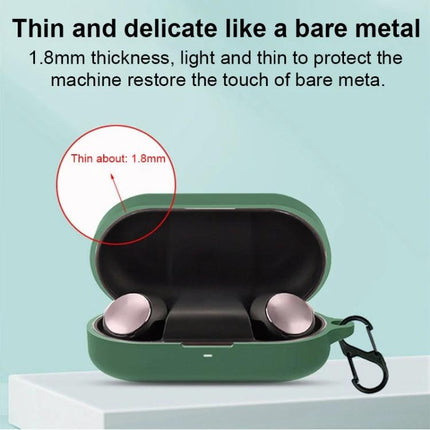 Keep Your Beoplay Earphones Safe with EQ Silicone Cover and Carabiner - green 1.8mm slim protective case with earbuds and black carabiner