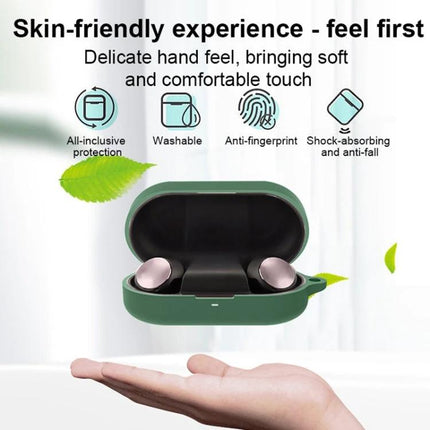 Keep Your Beoplay Earphones Safe with EQ Silicone Cover and Carabiner - green protective case with carabiner for earbuds, washable, anti-fingerprint, shock-absorbing