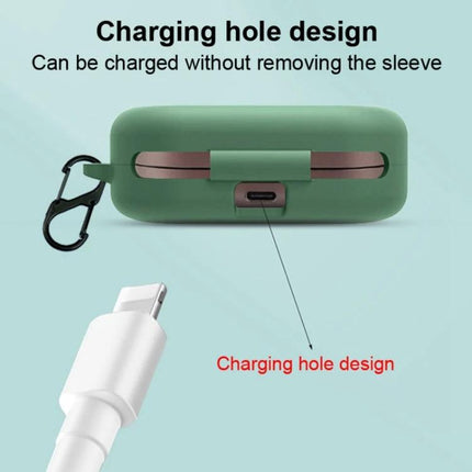 Keep Your Beoplay Earphones Safe with EQ Silicone Cover and Carabiner - green silicone case with carabiner and charging hole design