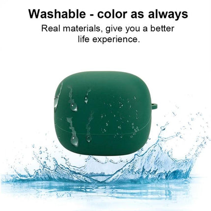 Silicone Protective Case for Sony Earphones in Daily Use — green washable 1.8mm silicone cover with water-resistant droplets