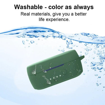 Little Magic Bean Silicone Case for Everyday Earphone Protection in green, washable silicone with water droplets showing easy cleaning