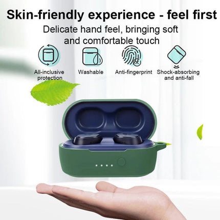 Little Magic Bean Silicone Case for Everyday Earphone Protection - green soft-touch silicone earphone case with charging access and shock-absorbent design