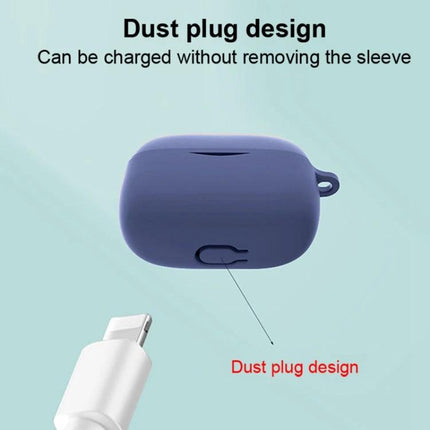 Protect your SoundPEATS earphones with a silicone case for daily activities - purple silicone dust-plug design allows charging without removing sleeve