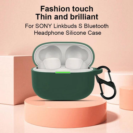 Protect Your Sony Earphones with Silicone Case for Daily Use - thin 1.8mm green silicone case for Sony LinkBuds S with carabiner