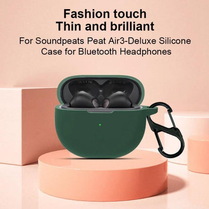 Protect Your SoundPEATS Earphones with Silicone Case for Daily Use - green slim silicone protective case with carabiner for earbuds